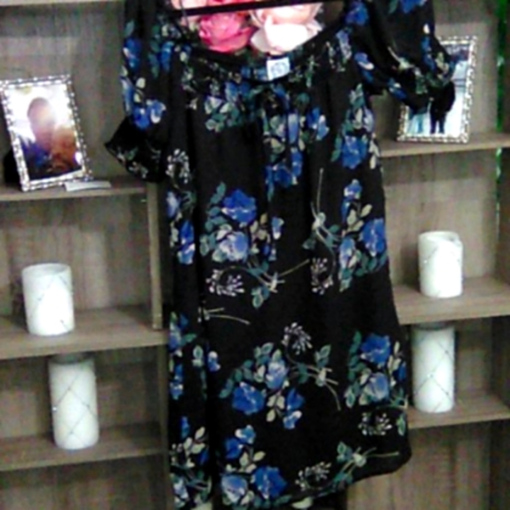 Blue rain flower dress size large